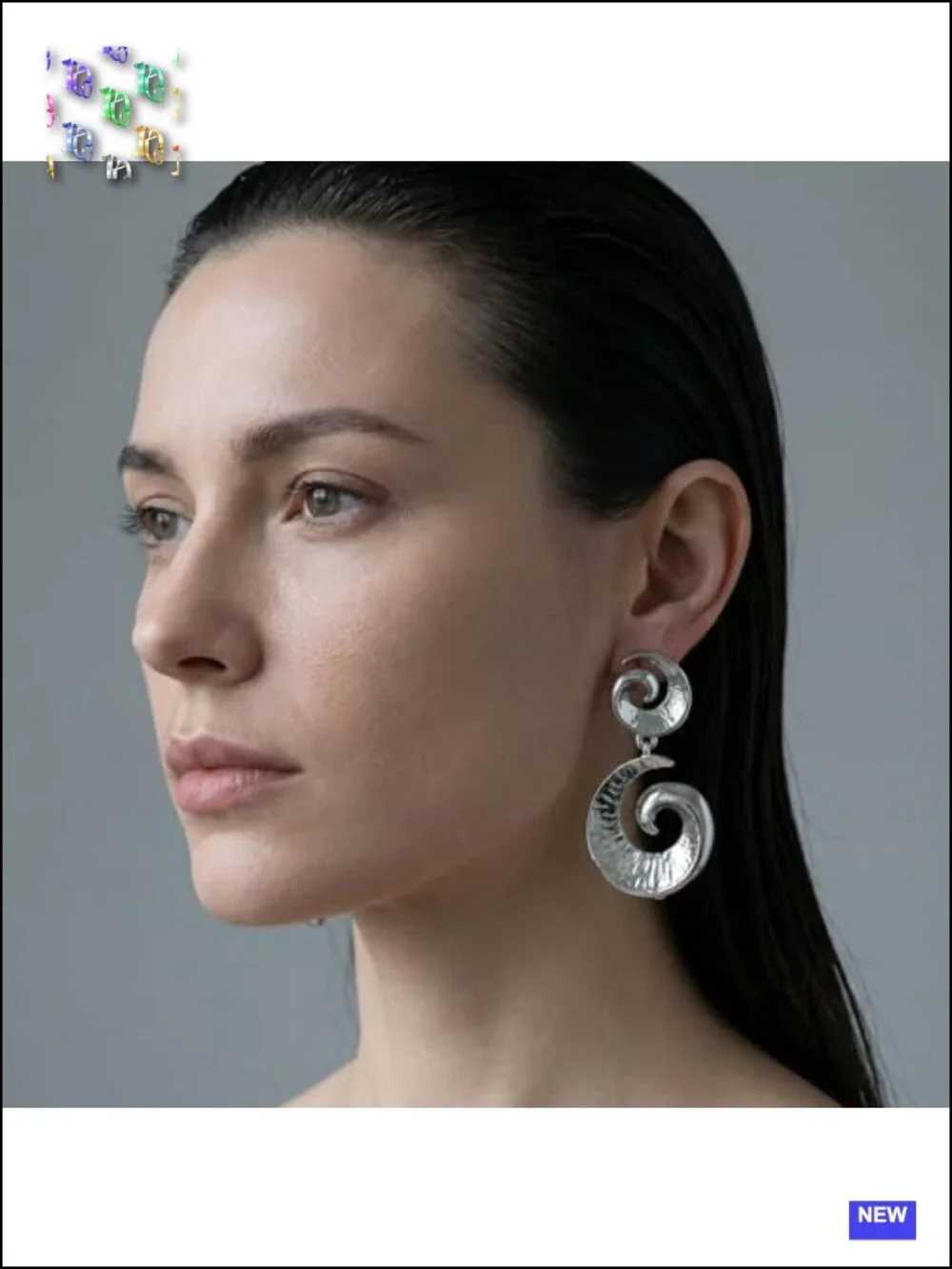Layered Spiral Dangle Earrings, Chunky Geometric Swirl Statement Jewelry